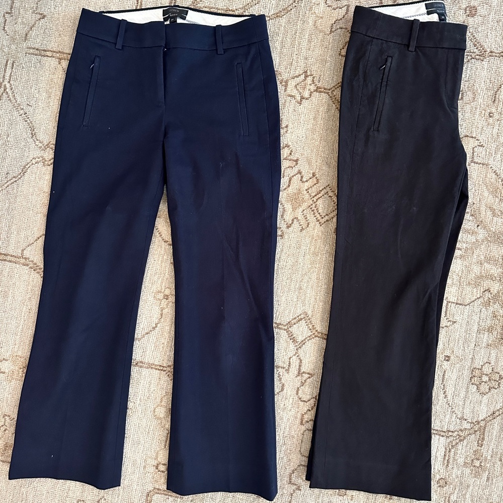 J. Crew Women's Teddie Navy and Black Cropped Pants